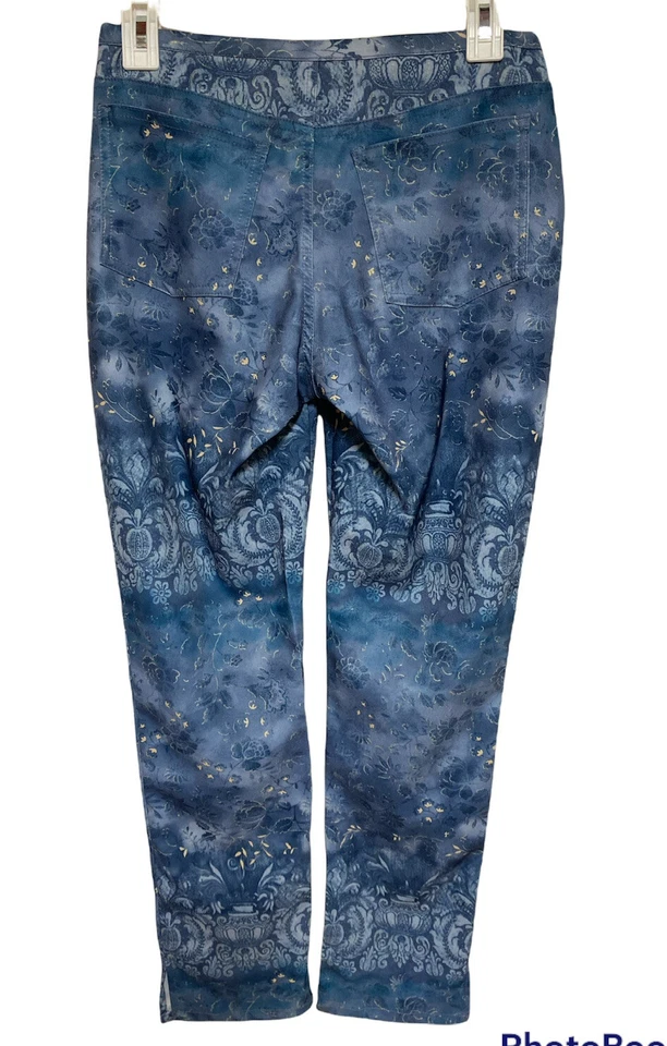 Womens sz 5 Cool Blue Slacks Stretch Low Rise Casual Party Travel Soft-27” Waist - Image 2 of 4