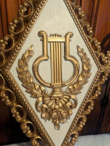 Vintage 70er Jahre Homco 2 Stück Rautenform Wandbehang französisches Hofdesign  - Bild 2 von 5