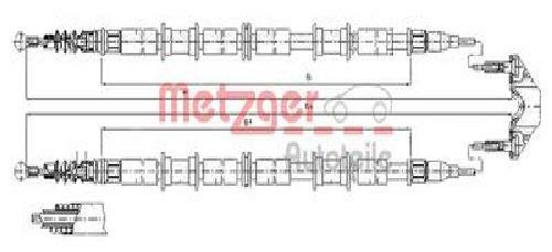 Original METZGER Cable Handbrake 11.5865 For Opel