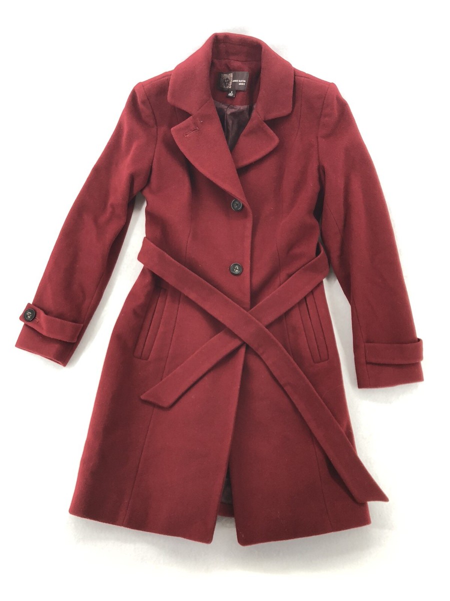 ジャケット・アウター anuans wool trench coat Anne Klein Trench Coat Wool Blend Womens Size 4 Button Front