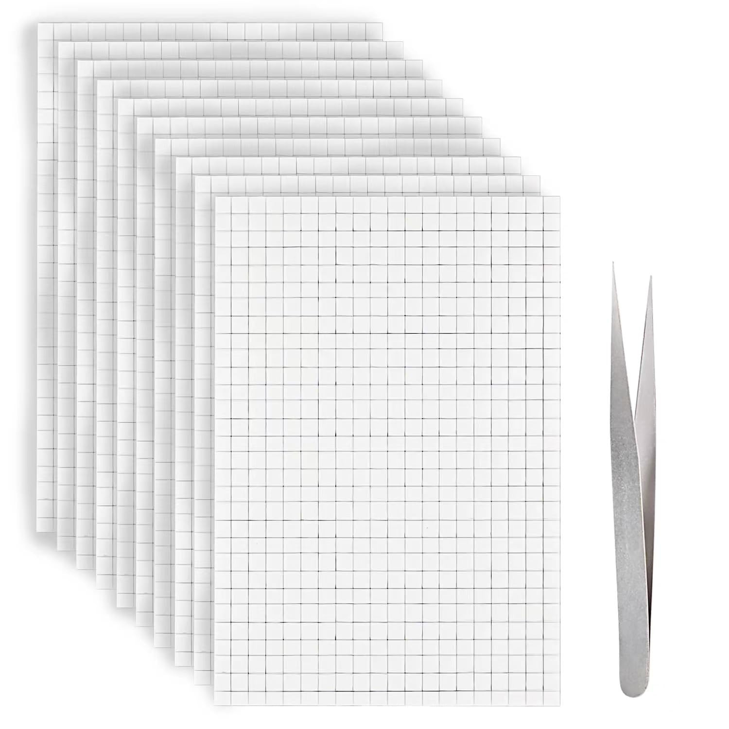 6000 Double-Sided Adhesive Pads, 10 Sheets Foam Dots Adhesive Foam Square Mount 