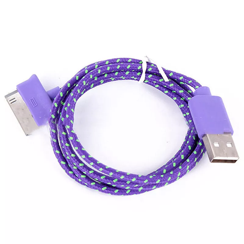 Cargador de cable de sincronización de datos USB trenzado de tela de 10 pies 3 M PARA Apple iPhone 4 4S iPod 6 Foto 2 de 4