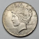 1928 P $1 Peace Silver Dollar KEY DATE AU Detail Small hits Philadelphia *G712