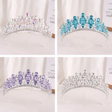 Silver Gold 18 Colors Opal Queen Tiara Crown For Women Wedding Prom Princess