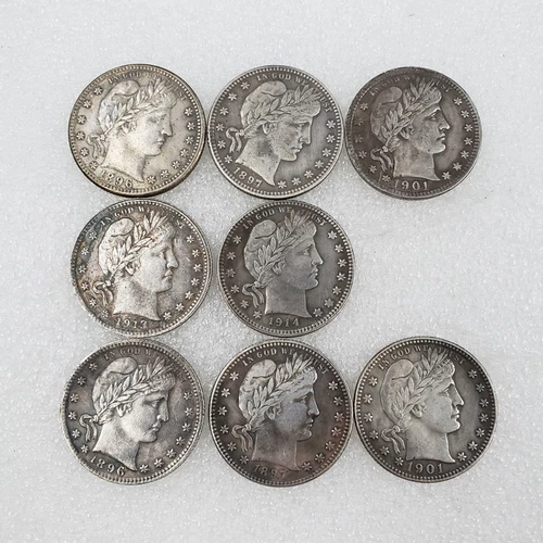 Lot of 8 Nice Barber Quarter High Grade High Grade A++++