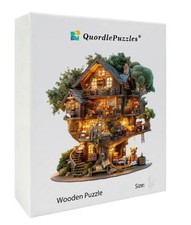 NEW SEALED BOX QUORDLE TEDDY BEAR TREEHOUSE  WOODEN JIGSAW PUZZLE small A5