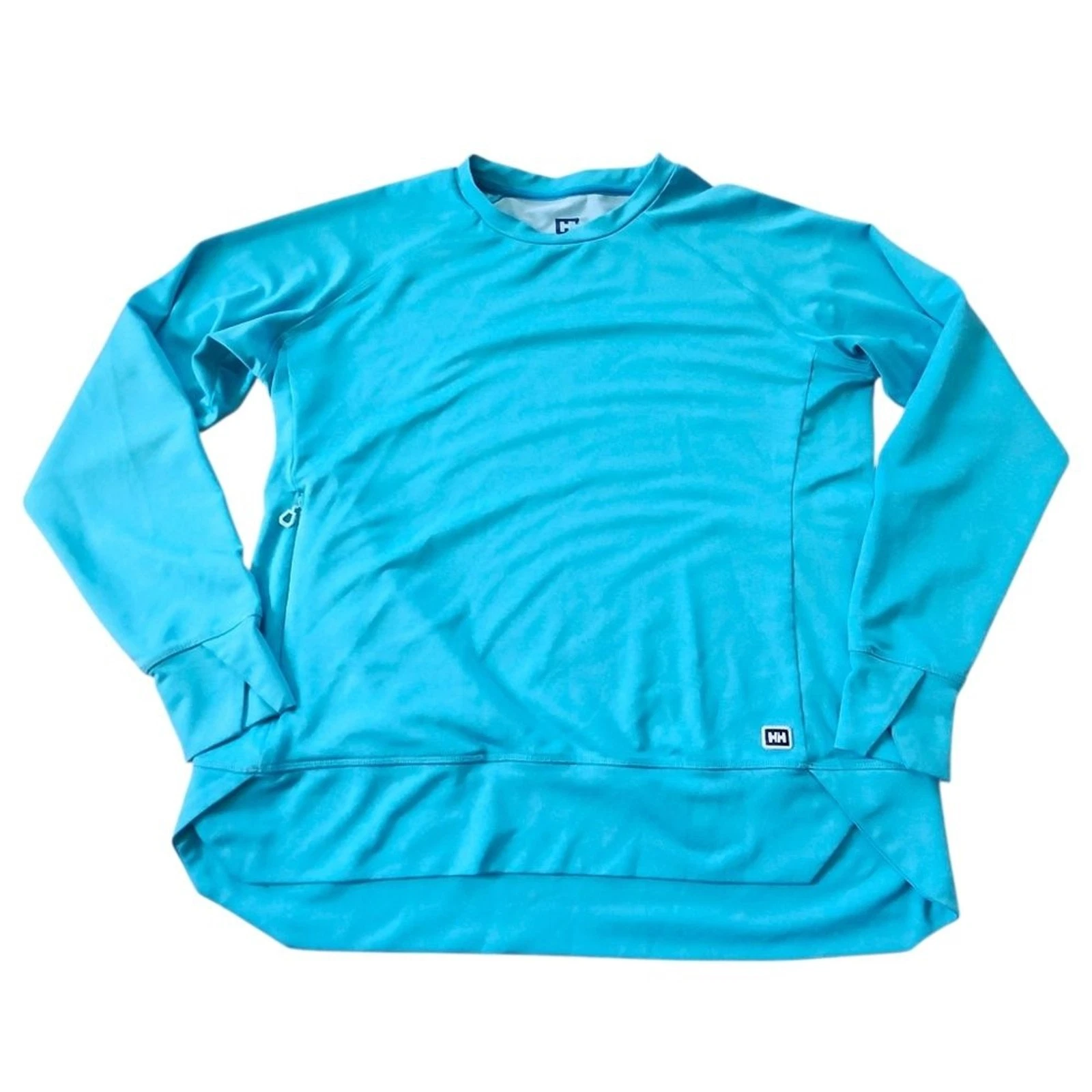 Helly Hansen Bright Turquoise Hyggen Long Sleeve Crewneck Base Layer Top. Sz. XL