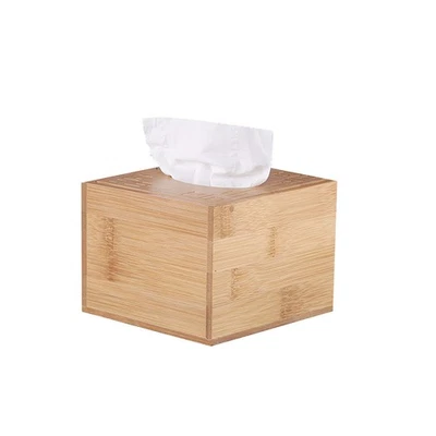 Wooden Tissue Box Square Box Cover Desktop Napkin Holder for Hotel Home - Image 1 of 4