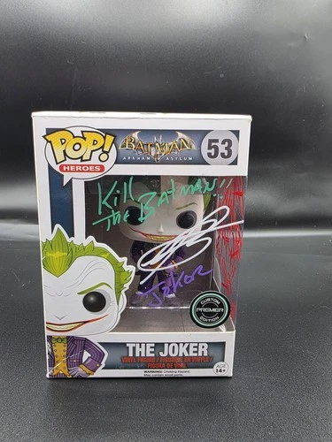 Custom Troy Baker signed Funko Pop! Vinyl: Arkham Asylum - The Joker #53