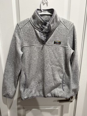 L.L. Bean Womens Size XSmall Sweater Fleece Pullover Snap T Light Heather Gray
