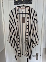 Chelsea Peers Kimono Dressing Gown Stripe Summer Lightweight NWT Size L