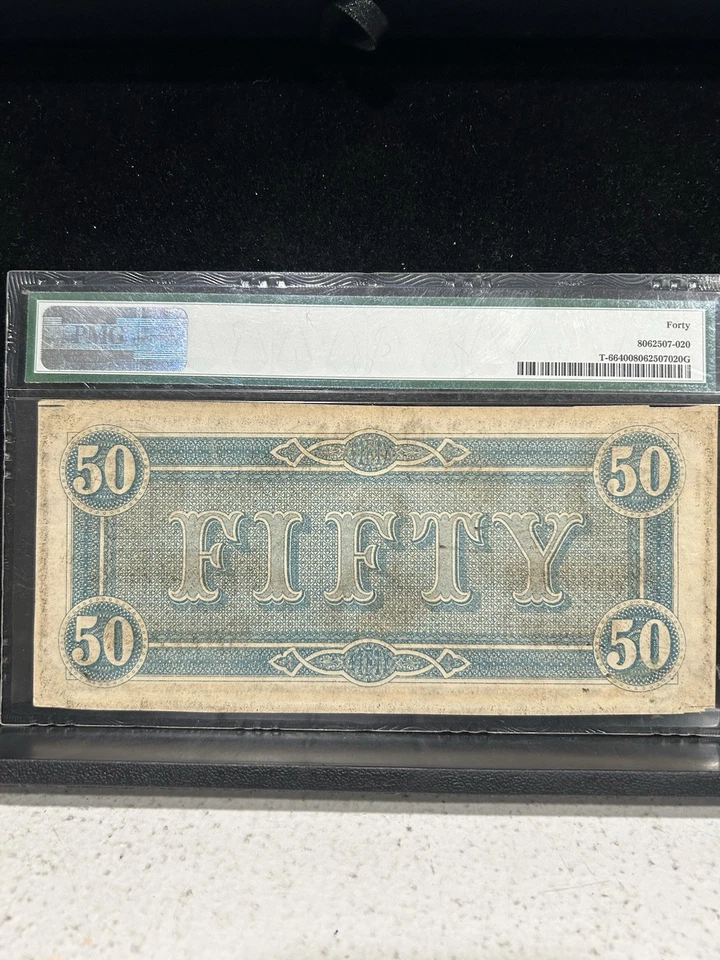 SASA 1865 $50 Confederate States Of America T-66 Pmg Xf40 - Image 2 of 2