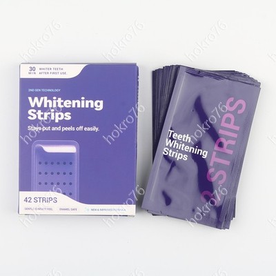 DR.DENT Purple Whitening Strips | Peroxide Free Gentle Teeth Whitening   42 Ct