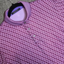 Men's Greyson Golf Wolf Tails Polo Shirt Sz Large Purple Performance
