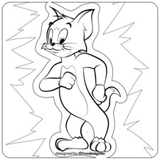 Tom and Jerry drawing black and white Die Cut Vinyl Decal