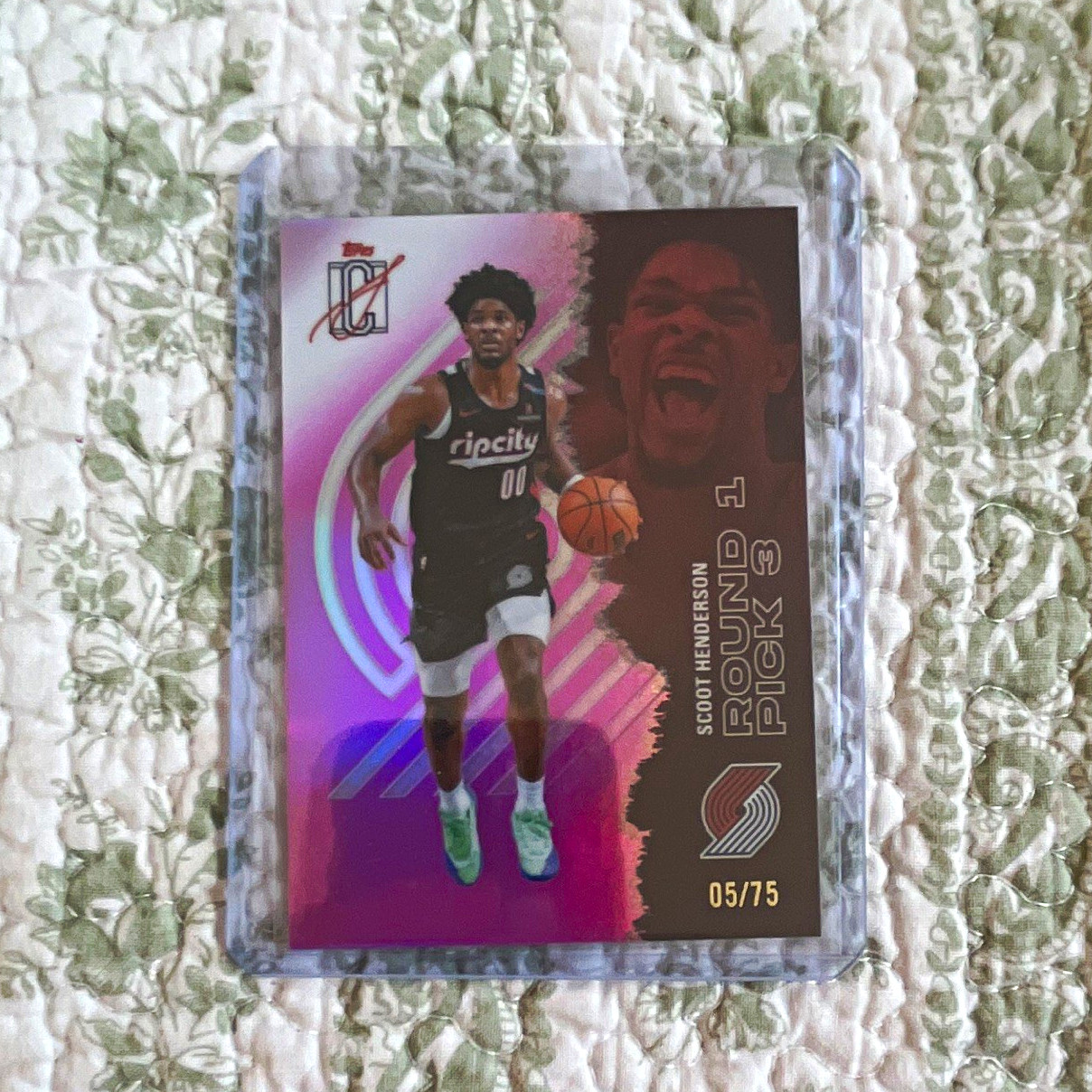 Topps Signature 2026 Scoot Henderson Trail Blazers Round 1 Pick 3 #75 /75