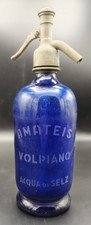 Sifone acqua di Seltz Amateis Volpiano -  vetro blu - epoca primi ‘900