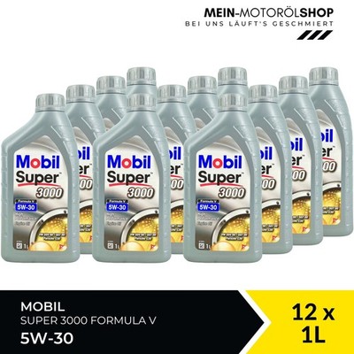 Mobil Super 3000 Formula V 5W-30 VW 504 MB 229.51 Motoröl 12x1 Liter = 12 Liter