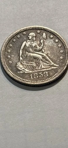 1858-P Seated Liberty Silver Quarter 25C