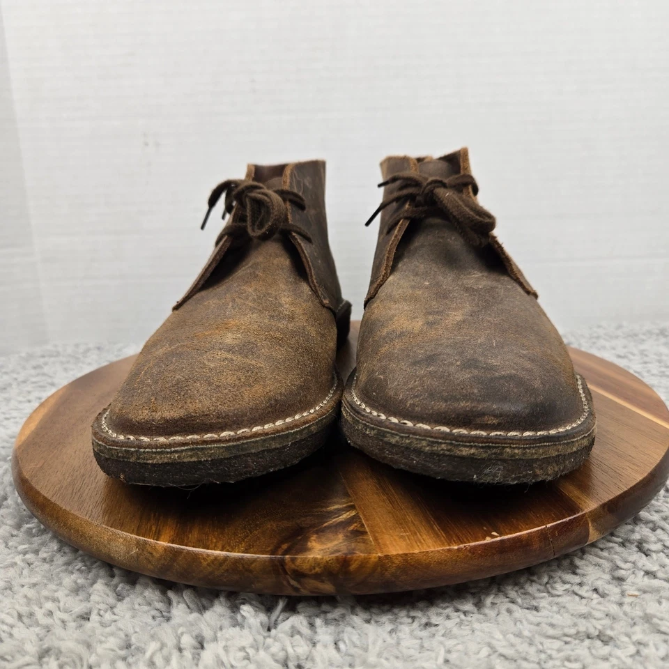 J. Bota Chukka Crew Para Hombres 11.5 Marrón Cuero Pátina Informal Diario Suela de Crepé Italia Foto 4 de 4