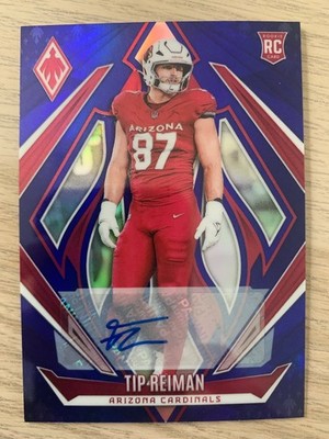 2024 Panini Phoenix blue rc auto TIP REIMAN #ed 46/49! Arizona Cardinals