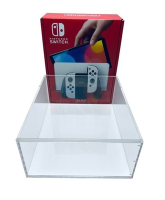 Nintendo Switch OLED Console Box Size Magnetic Acrylic Case with UV Protection.