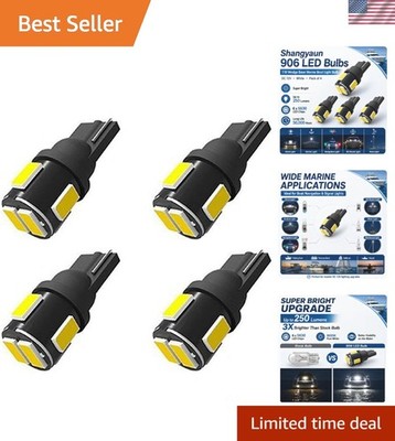 Durable 906 LED Marine Bulbs   6000K White Light, Long Lasting   Pack of 4