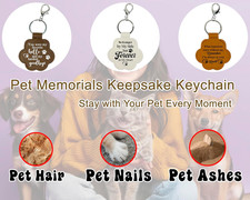 3 Pcs Pet Paw Keychain Refillable Leather Paw Print Keepsake for Dog or Cat...