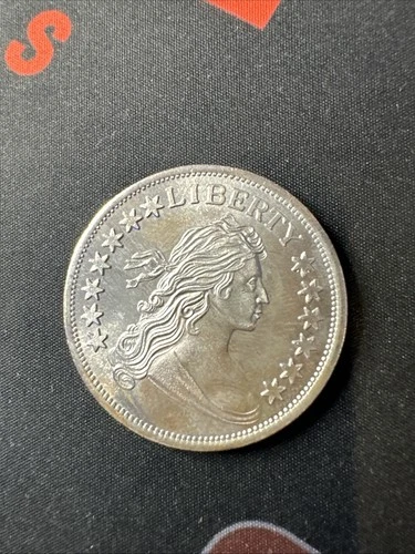 Liberty Draped Bust Design 1 Troy Oz .999 Fine Silver Bullion Round Ounce (Z)