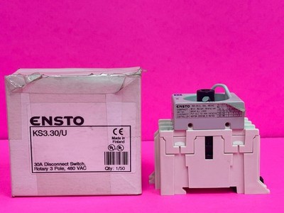 New ENSTO KS3.30/U Compact Disconnect Switch, Rotary 3 Pole 30A 480 VAC