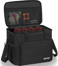 8 Slots Wireless Microphone Case with Foam, 1680D Heavy Duty Oxford Fabric Micro