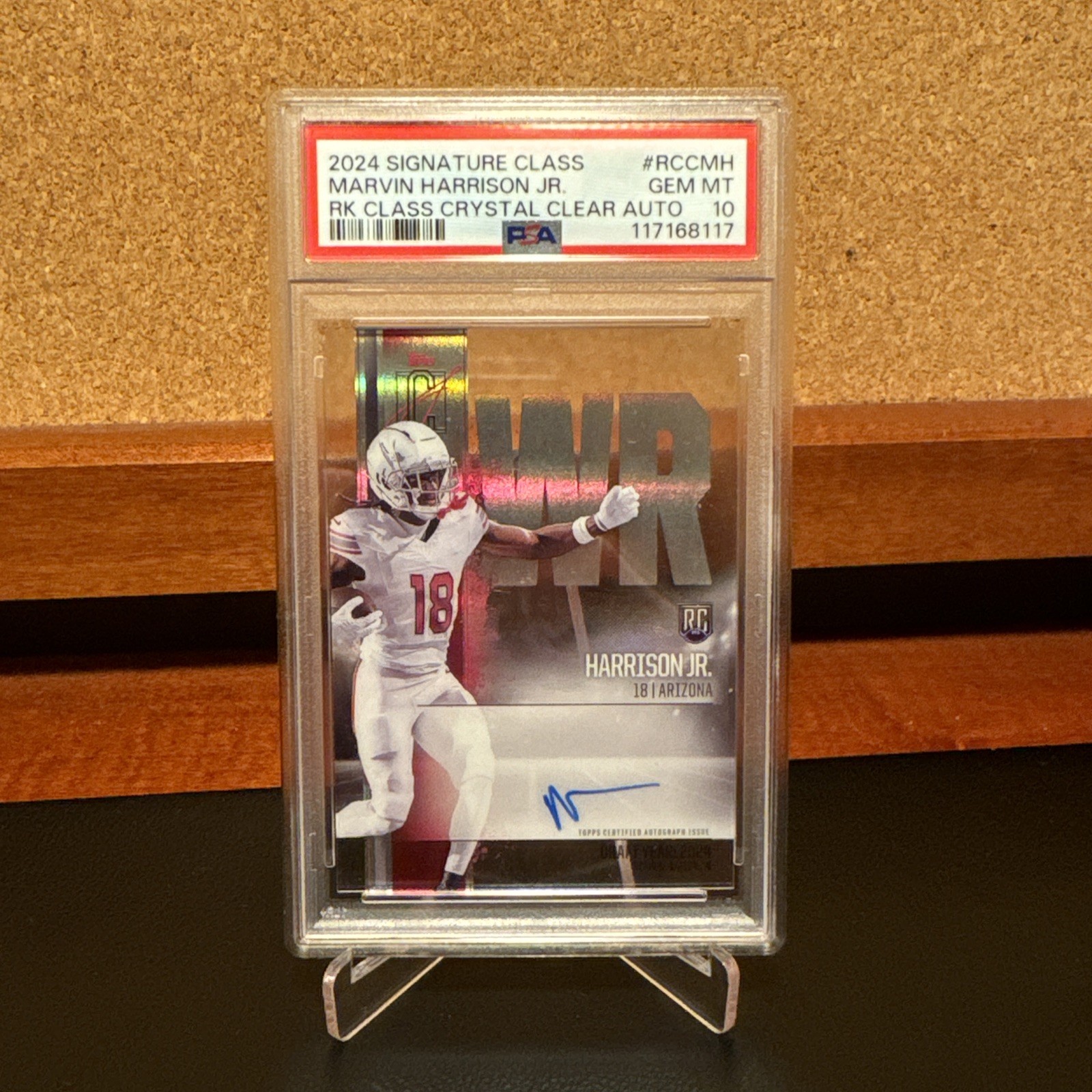 2024 Topps Signature Class Marvin Harrison JR. Crystal Clear Rookie Auto PSA 10