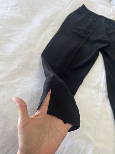 Eileen Fisher | SZ Small | Black Washable Silk Tapered Pants | High Rise - Picture 6 of 9