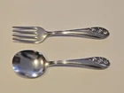 Vintage Gorham Sterling Silver Lily of the Vally Baby Fork and Spoon set 4 1/2"