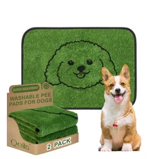 Qeils Reusable Puppy Pads, Washable Pee Pads for Dogs 2 Pack Durable Absorbent