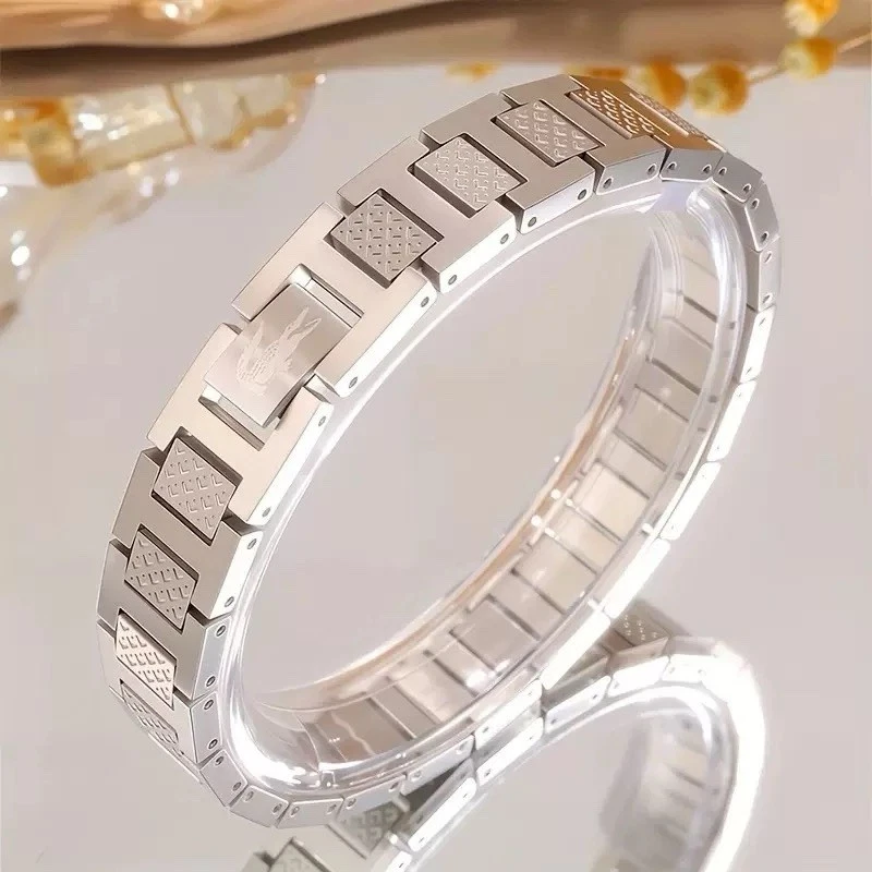 Bracelet Lacoste Argenté Acier Inoxydable Boîte Pochette - Immagine 2 di 3