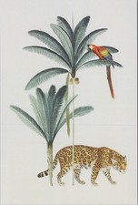 Botanical Postcard Jaguar and Scarlet Macaw by Curtis NEW Image Card 15051.3