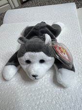 Ty Beanie Babies Nanook the Husky Dog 1996 Collection Hang Tag with protector