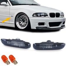 Klarglas Seitenblinker Schwarz Smoke Paar passend für 3er BMW E46 1998-2003