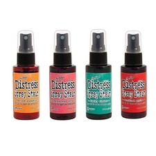 Tim Holtz - Distress 4pk Spray Stain - Lucky Clover, Candied Apple, Carved