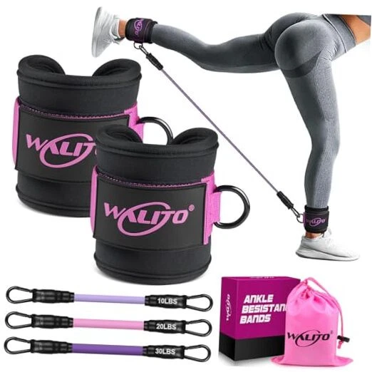 Ankle Resistance Bands with Cuffs, Ankle Bands for Working Out, Ankle Straps