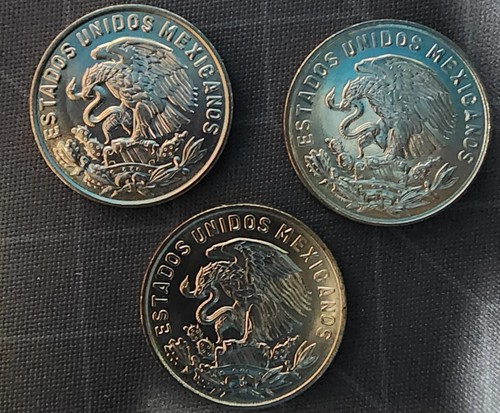 1967, 68, 69 (3 Coins) Mexico ๐ฒ๐ฝ 50 Centavos KM 451 Uncirculated In Mylar Flip - Picture 6 of 6