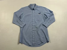 Uniform Shirt Button Down Mens Size 17/34 Tall Blue Delivery Workwear
