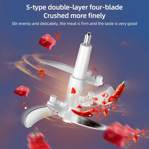 300W Electric Food Chopper Electric Stainless Steel Processor Meat Grinder Mixer - Picture 7 of 12