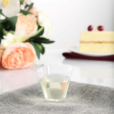Clear Disposable Plastic Dessert Drink Cups GLASSES 4 oz Party Wedding Tableware