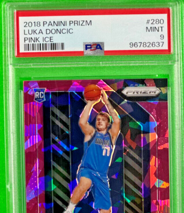 LUKA DONCIC 2018-19 PANINI PRIZM PINK ICE PRIZM ROOKIE #280 PSA 9 MINT Mavericks view 5