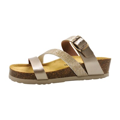 Dr. Brinkmann  Damenschuhe Pantoletten Fußbett Gold Freizeit