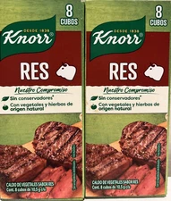 2-Pk Vegetable Broth Beef Flavor Seasoning-Knorr Res, 8 cubes/10.5gr each