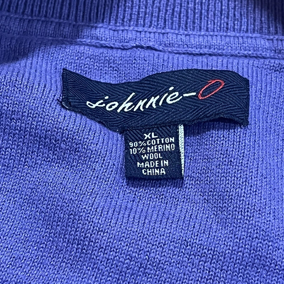 Johnnie O Sweater Men XL Purple 1/4 Zip Merino Wool Classic Golf Comfort Dadcore - Image 3 of 4