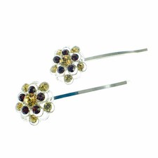 USA Bobby Pin Rhinestone Crystal Hair Clip Hairpin Unique Elegant Brown 10-1